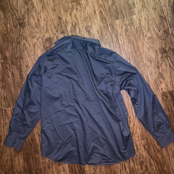 Van Heusen Mens Dark Gray long sleeve Dress Shirt - Picture 4 of 5